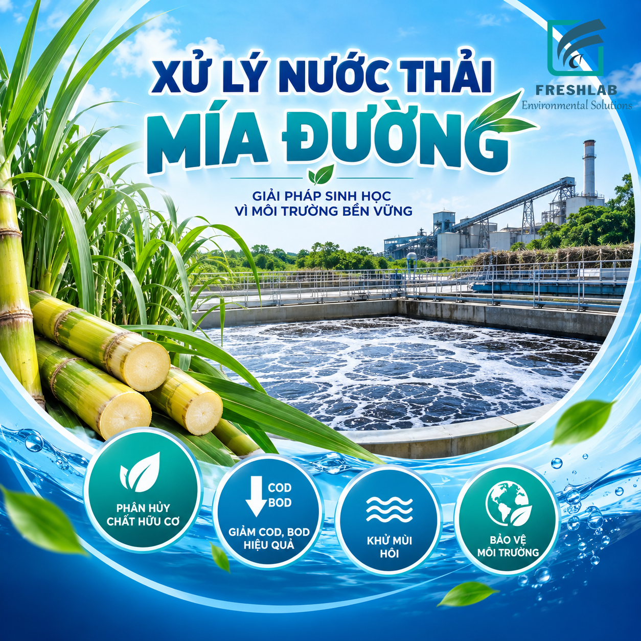 Men vi sinh xử lý nước thải mía đường