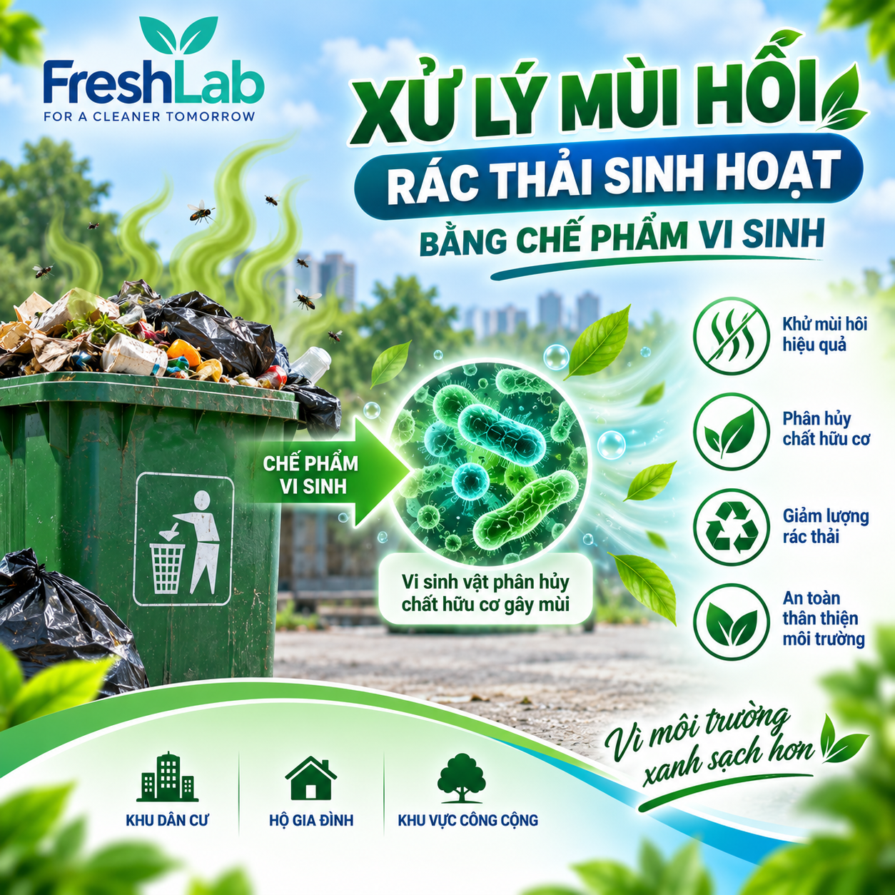 Xử lý mùi hôi rác thải sinh hoạt