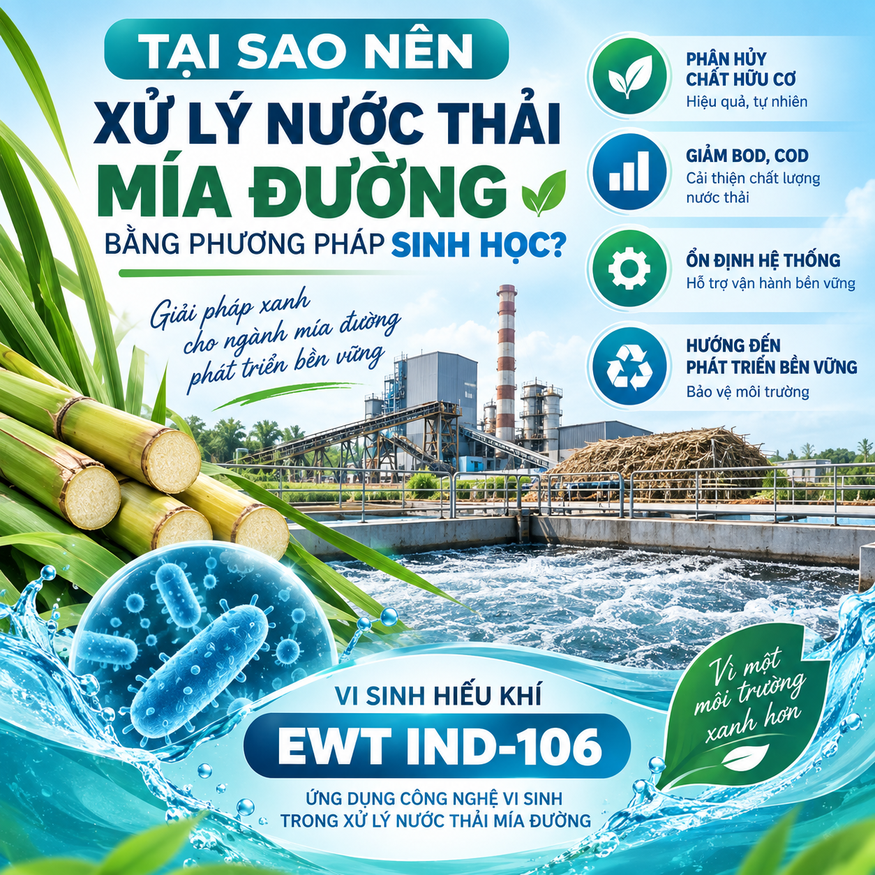 xử lý nước thải mía đường
